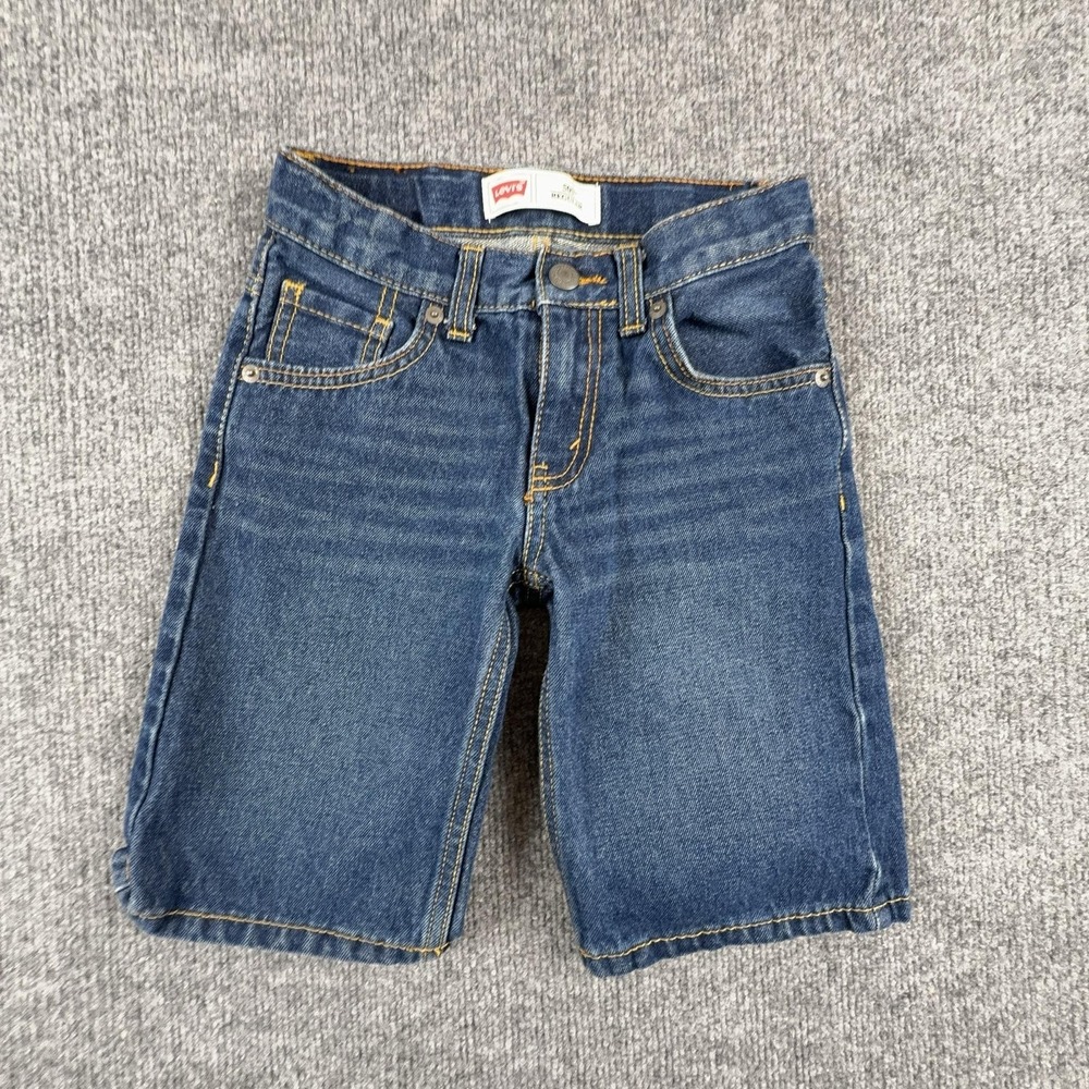 Levi's 505 Shorts Boys 7 Blue Denim Bermuda Regular Fit‎ Zip Fly Summer Casual
